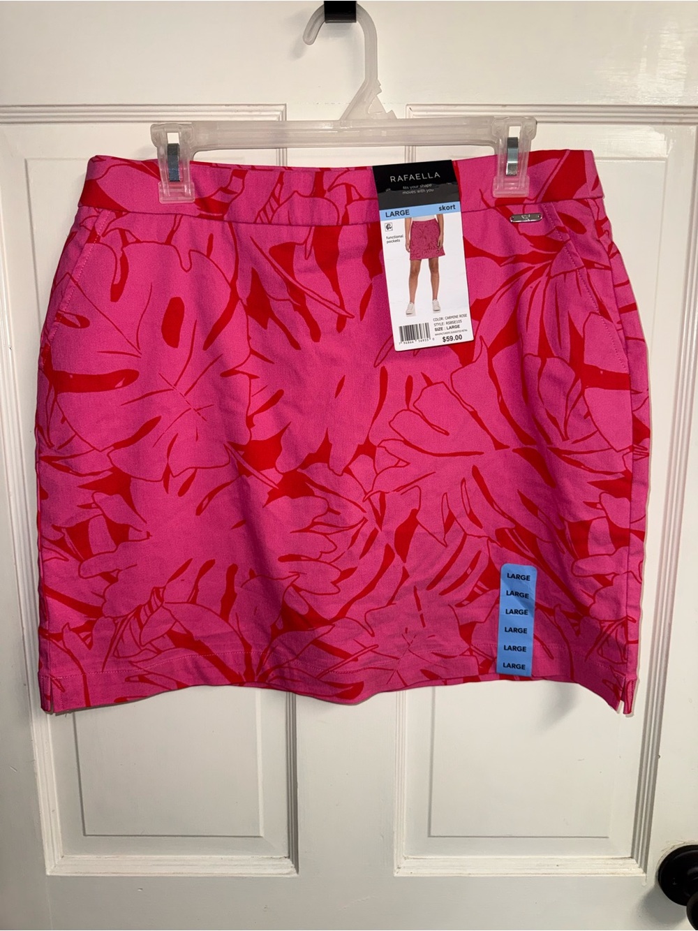 Rafaella Pink and Red Floral Skort Comfort Stretch Skorts